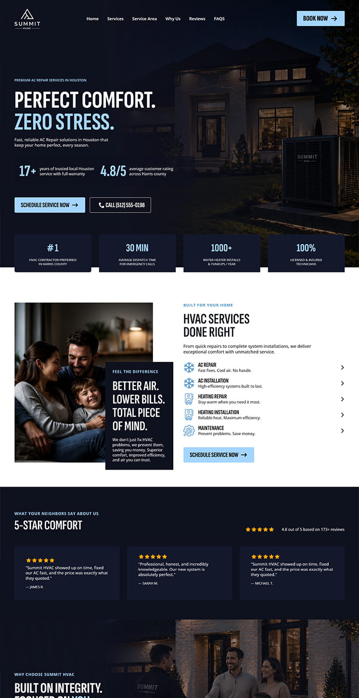 HVAC Company Website Design