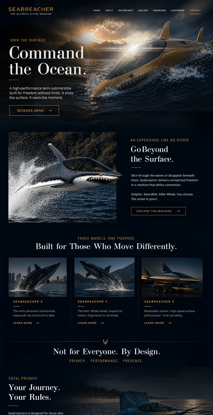 Semi-Submersible Web Design
