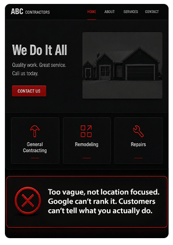 Generic Contractor Web Design
